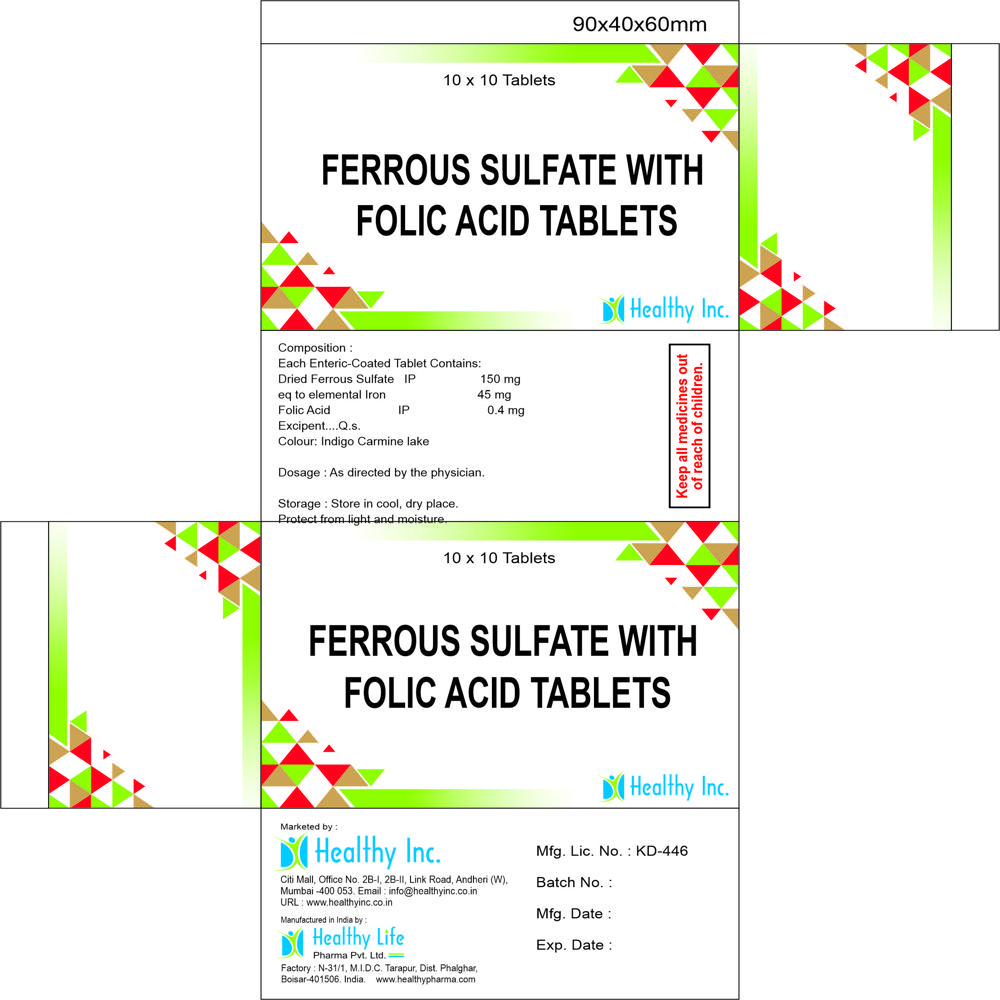 Ferrous Sulfate With  Folic Acid Tablets