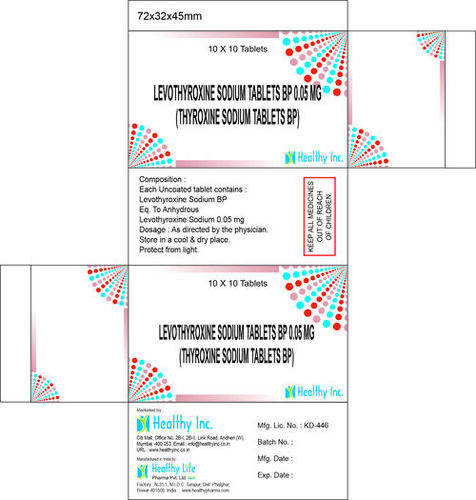 0.05 mg Levothyroxine Sodium Tablets