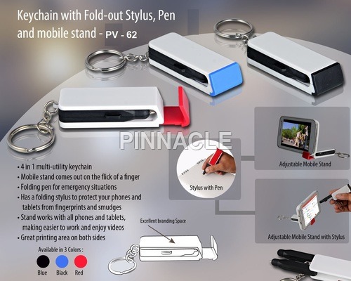 Key Chain With Fold-Out Stylus
