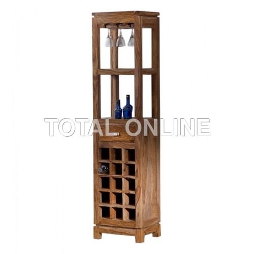 Tall Bar Unit With Blocks Made of Sheesham Wood