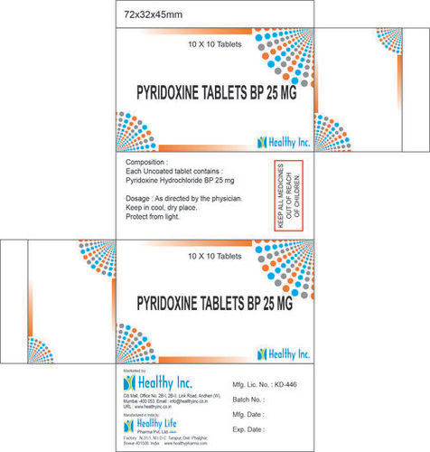 25 Mg Pyridoxine Tablets Bp General Drugs