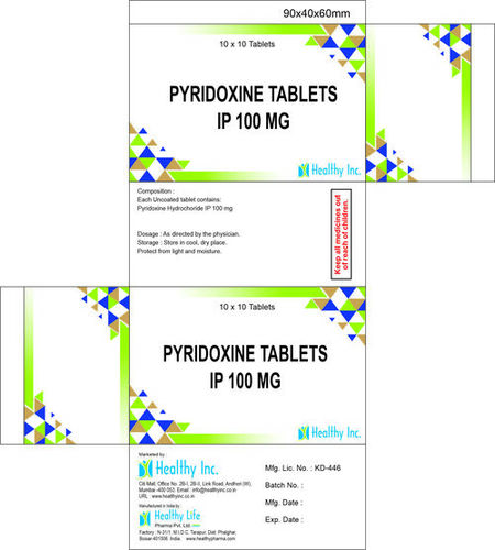 100 mg Pyridoxine Hydrochloride IP Tablet And Capsule
