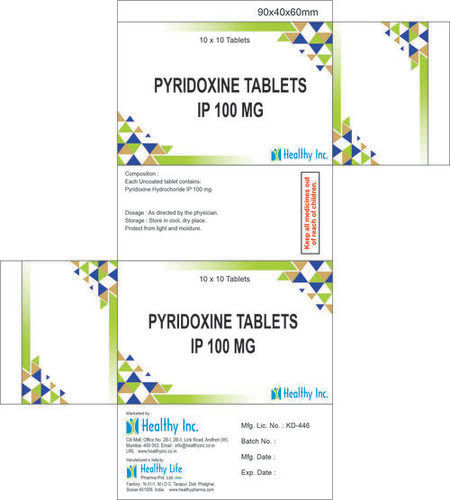 100 Mg Pyridoxine Hydrochloride Ip Tablet And Capsule General Drugs