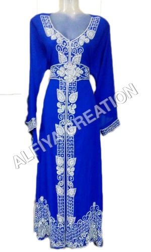 NEW RAMADAN EMBROIDERY KAFTAN ARABIC KHALEEJI MAGHRIBI WOMEN FASHION DRES  10