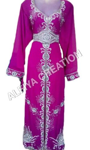 Crystal Embroidery Dubai Party Wear Kaftan Dress
