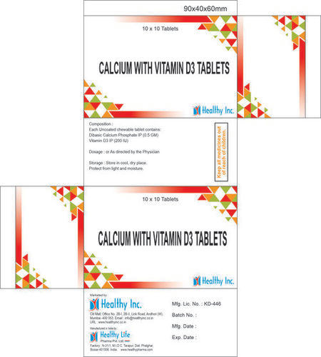 Shreycal Tablets (Calcium Minerals With Vitamin D3 Tablets ) Medicine Raw Materials