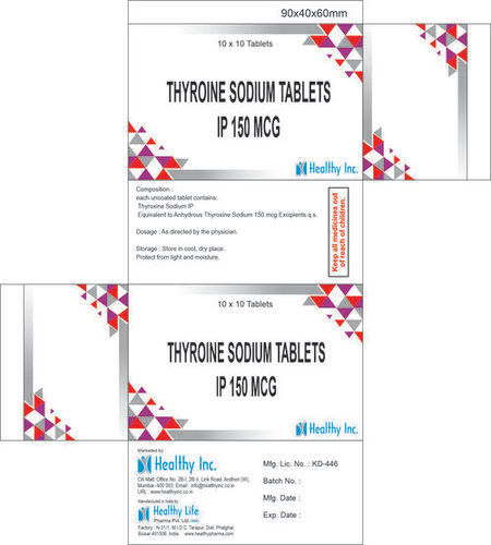 Thyroxine Sodium Tablets Ip 0.1 Mg Medicine Raw Materials