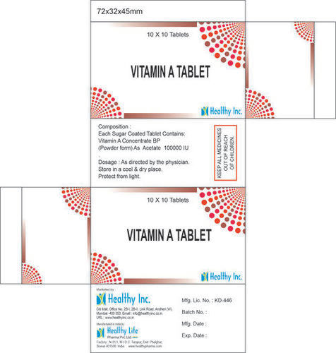 Vitamin A Tablet Medicine Raw Materials