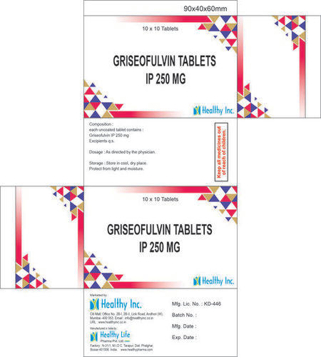 250 mg Griseofulvin Tablets IP