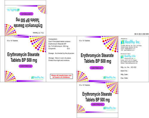 BP 500 mg Gucci Erythromycin Stearate Tablets