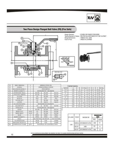 Fire Safe Flanged Ball Valve