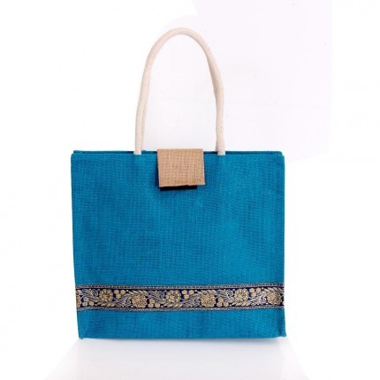 Jute Zipper Bag with Flap