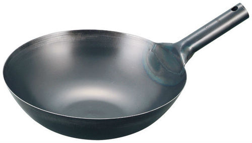 Chinese Fry Pan - Carbon Steel 14 Inch, 12 Inch Handle | High Heat, Even Cooking, Easy Cleaning