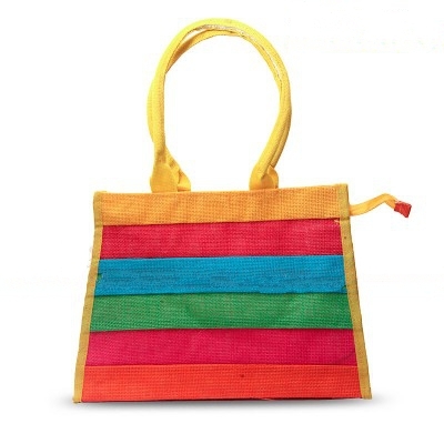 Jute Bag - Colourful Stripes