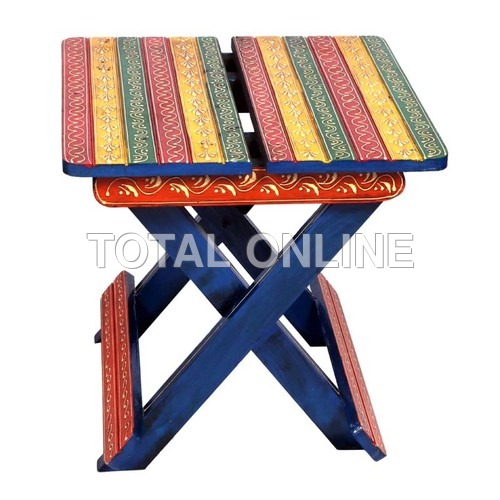 Riveting Wooden Folding Hand Painted Table