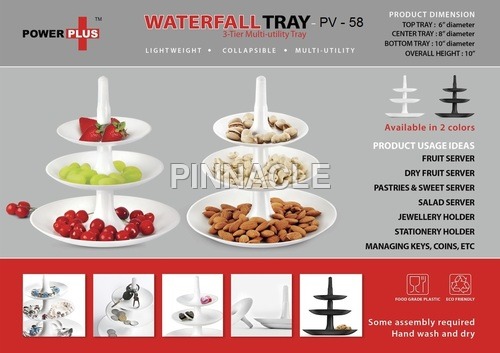 Power Plus Waterfall Tray: 3 Pc Multiutility Folding Tray