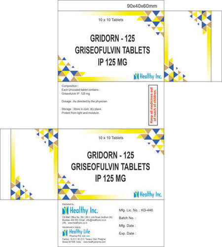 250 Mg Griseofulvin Tablets Ip Medicine Raw Materials