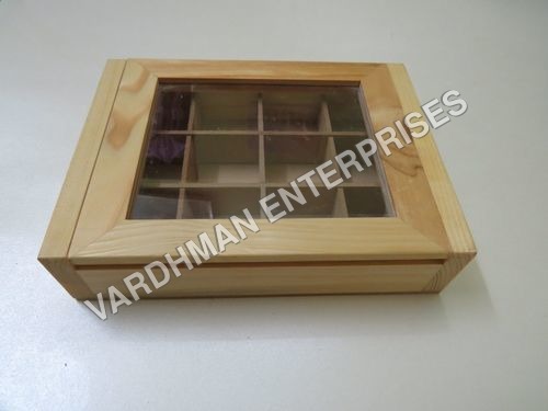 12 Cavity Raw Wooden Box