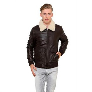 Mens Brown Bomber Leather Jacket
