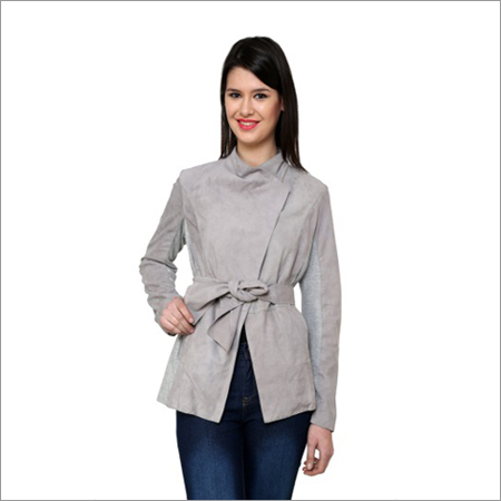 Womens Solid Gray Winter Jacket