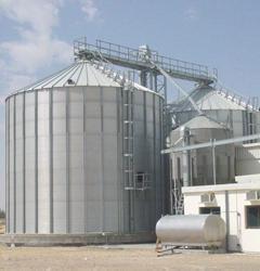 Silver Grain Storage Silos
