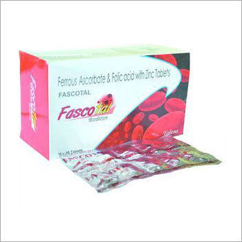 Fascotal - Ferrous Ascorbate and Folic Acid with Zinc Tablets | Folic Acid Enriched, Suitable for Teenagers, Women, Adults, and Aged Persons, Dry Storage Required