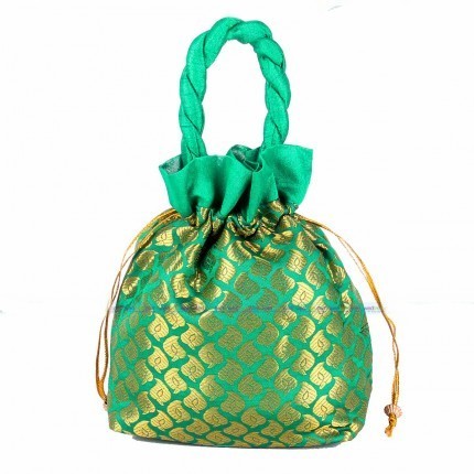 Potli Bag - Golden Mango Checks