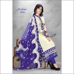 Cotton White Classic Embroidery Salwar Suit