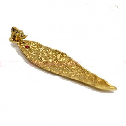 Leaf Agarbathi Stand Gold Elephant