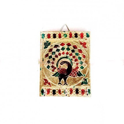 Minakari Gold Key Hanger Small Rectangle