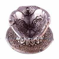 White Metal Diya Hand