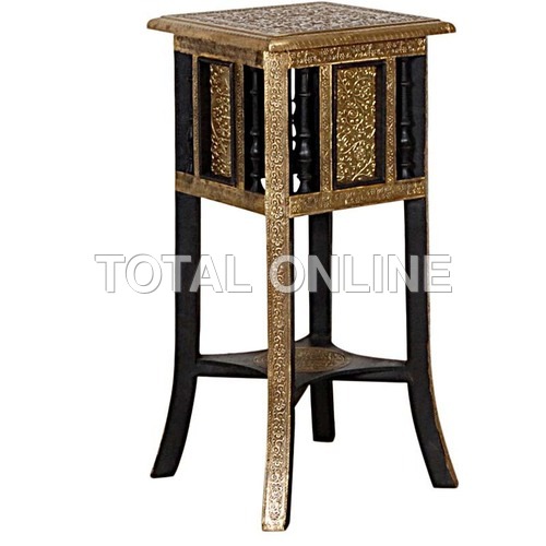Wooden Planter Stand With Brass Fitting