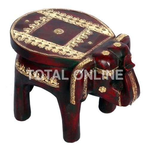 Fantastic Wooden Elephant Shape Round Stool 