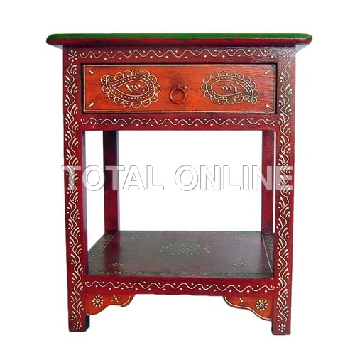 Marvellous Wooden handpainted Drawer Stool