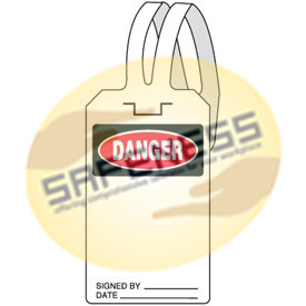 White Danger Self-Fastening Tag