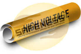 Yellow High Voltage Kwik-koil Pipe Markers