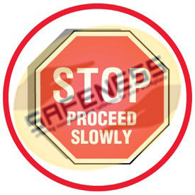 Cold Adhesion Anti-Slip Floor Markers - Stop Proceed Slowly