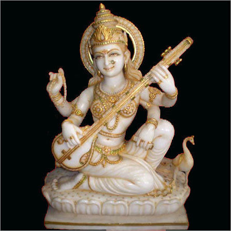 Maa Saraswati Marble Statue