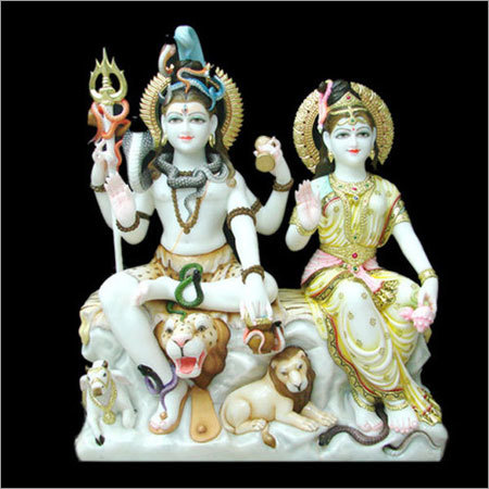 Marble Shiv Parvati Stautes
