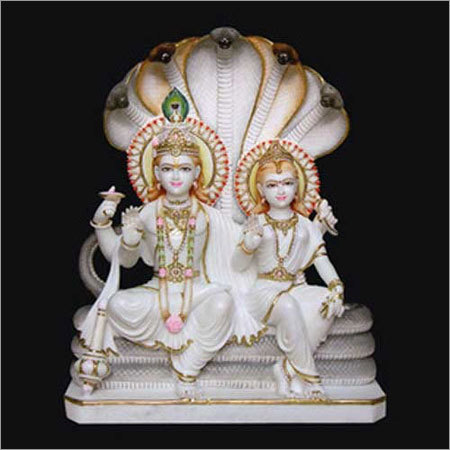 White Marble Laxminarayan Statue
