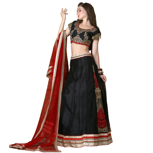 Occeanus Black Net Designer Lehenga Choli