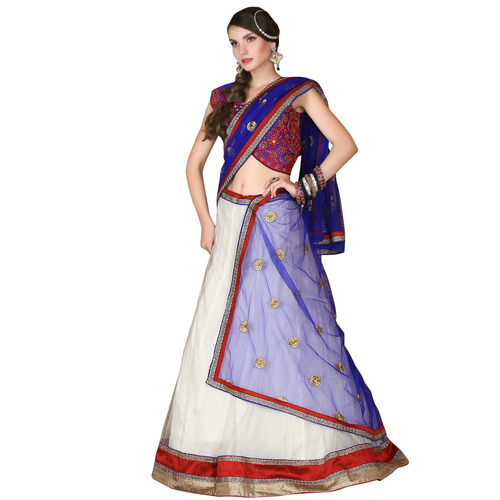 Occeanus Blue and White Net Designer Lehenga Choli