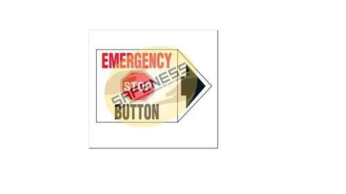 Black And Red Arrow Labels - Emergency Stop Button 