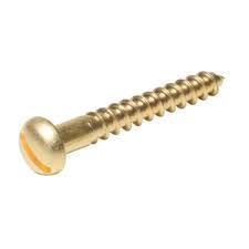 Brass Round Head Slotted Wood Screw