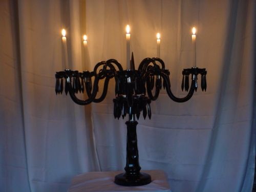 Antique Black Pedestal Lamp