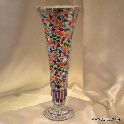 Mosaic Flower Vase Bottom Diameter: 3-4 Inch (In)