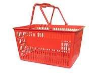Rectangular Plastic Strong Handle Basket - Plastic, 400x300x210mm, Red | Strong Handle, 10kg Capacity, Ideal For Storing Fruits And Vegetables