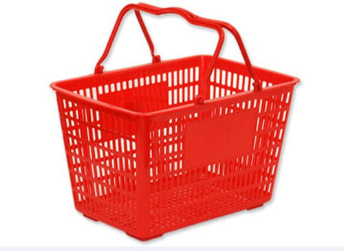 Plastic Double Handle Shopping Basket - Attributes: Strong