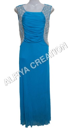 Elegant Turquoise Blue Long Maxi Dress