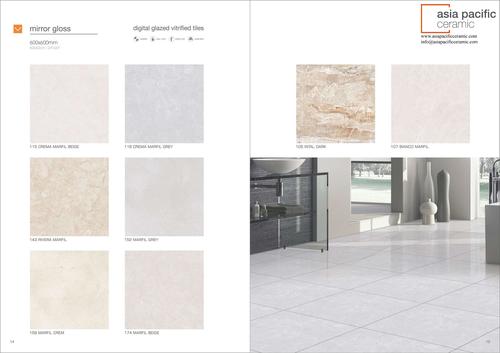 Designer Ceramic Floor Tiles - Porcelain Material, Gloss & Matt Finish, Antibacterial & Non-Slip Feature | Elegant Beige, Cream, and Gold Colors